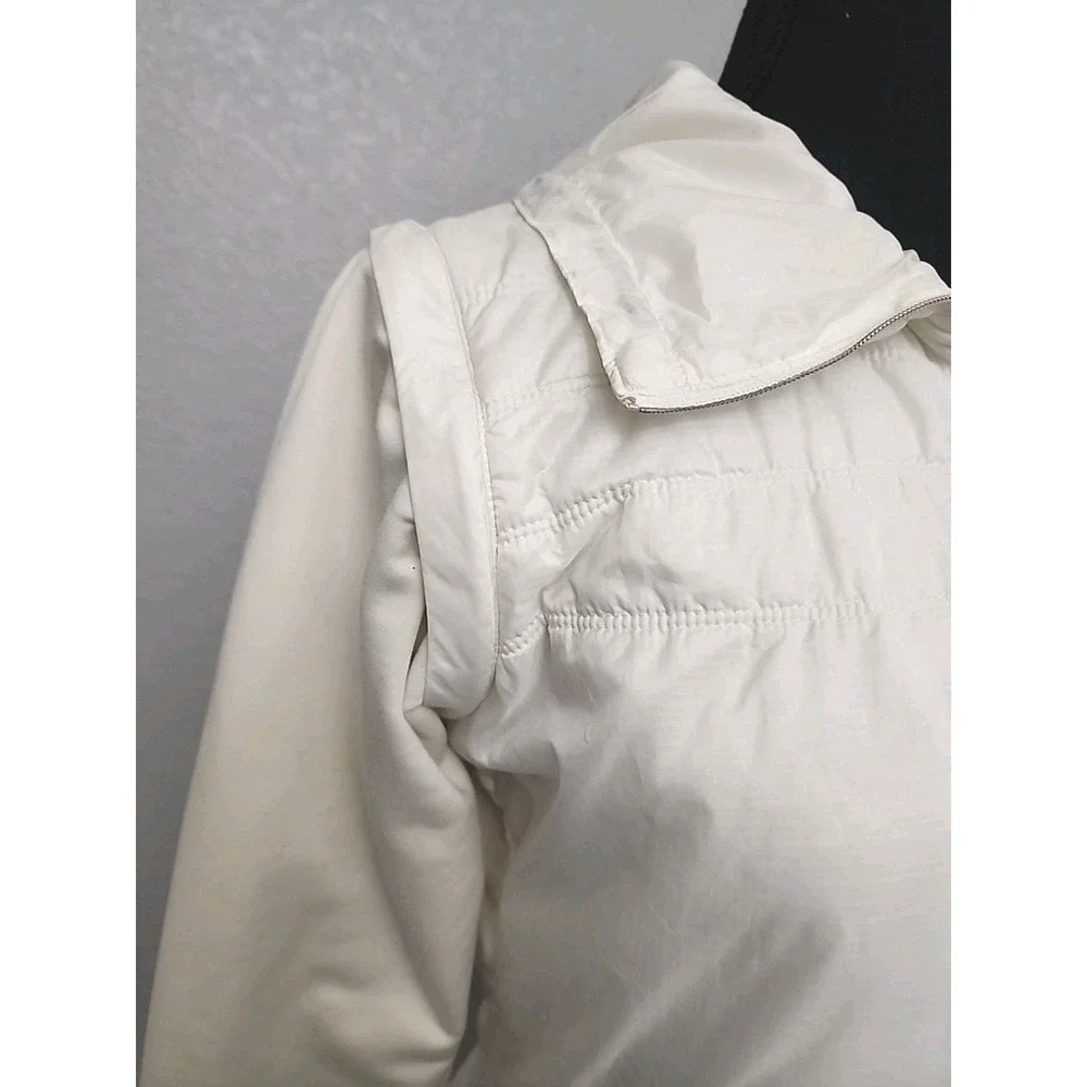 Nike Golf Jacket Vest Womens Small Ivory Puffy Removable Sleeves Pickle‎ ball S